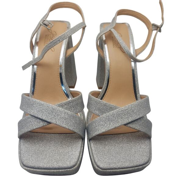 Jewel Badgley Mischka Rainbow Chunky Platforms 9 Silver Glitter JW4628 NWT‎ $129 - Picture 4 of 13